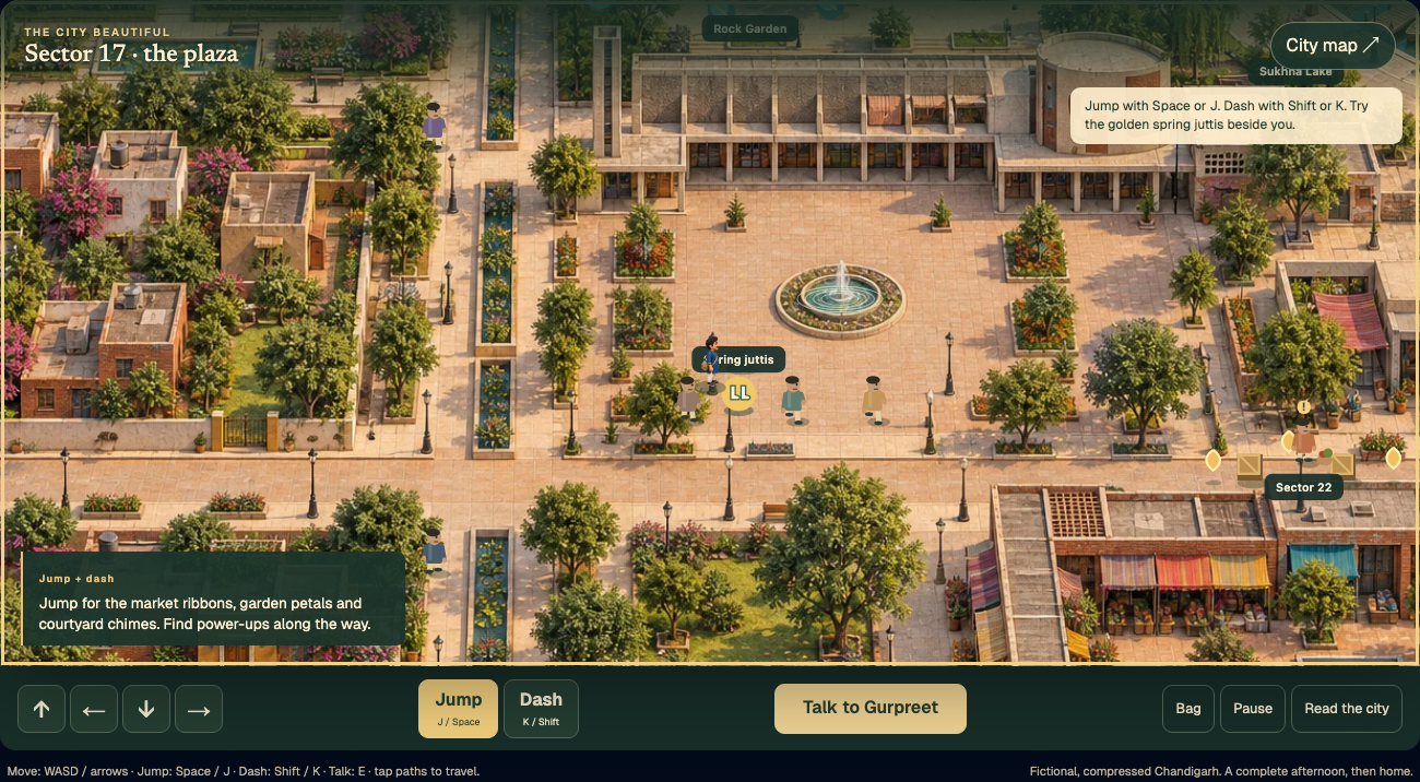 Sector Sprint's original Chandigarh playground with jumping, dashing and a connected miniature city.